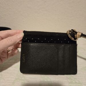 LOFT Black And Gold Wallet With Card Holder.